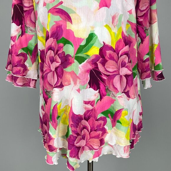 Soft Surroundings Womens Siesta Key Tunic Pink Floral Print Cotton size Medium - Picture 4 of 14